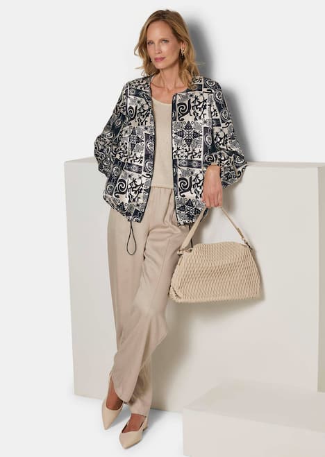 Satinjacke mit Aztekenmuster
