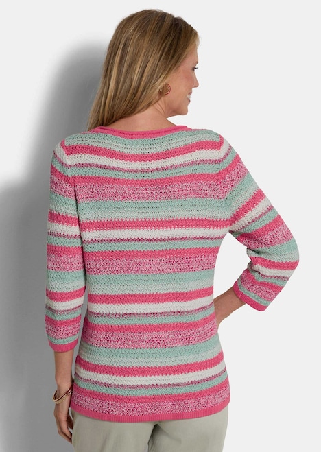 Baumwollpullover mit Ringel-Muster