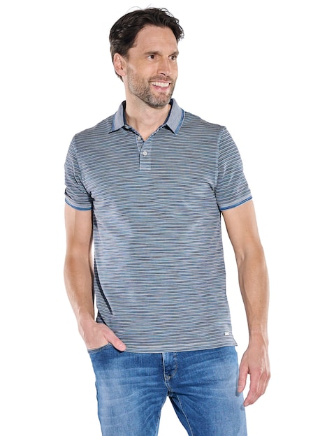 Herren Polo-Shirt meliert , Grau