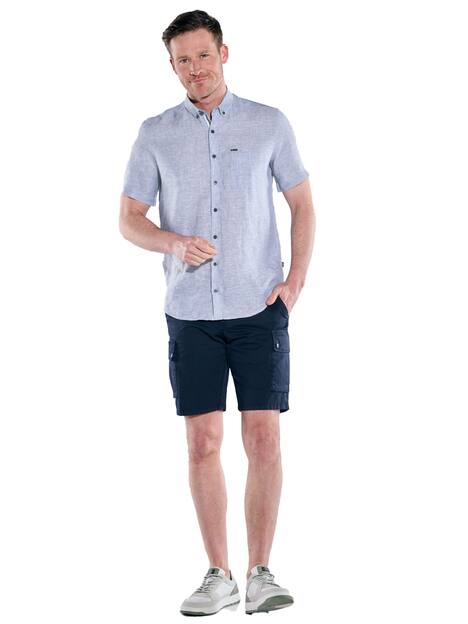 engbers Herren Kurzarm-Hemd aus Leinen , Indigoblau