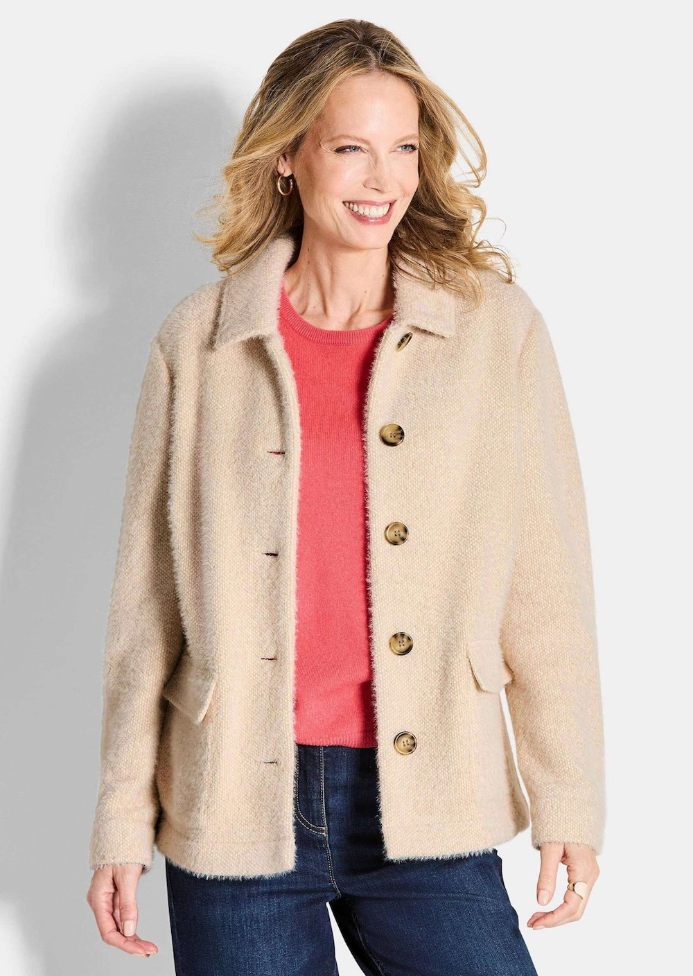 Jacke in flauschiger Qualität mit Lurex