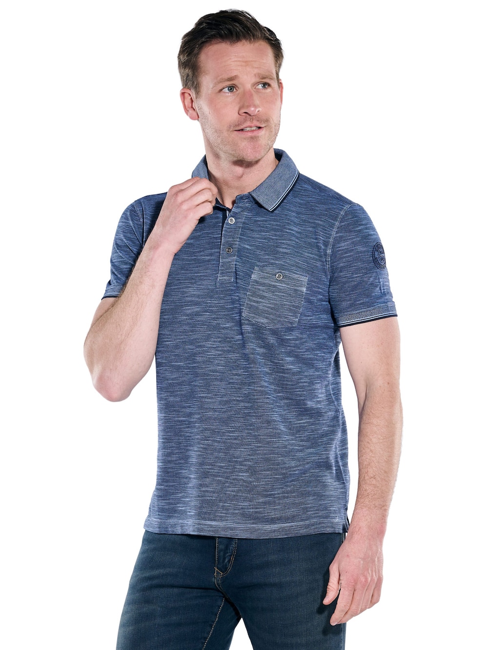 engbers Herren Poloshirt , Mittelblau