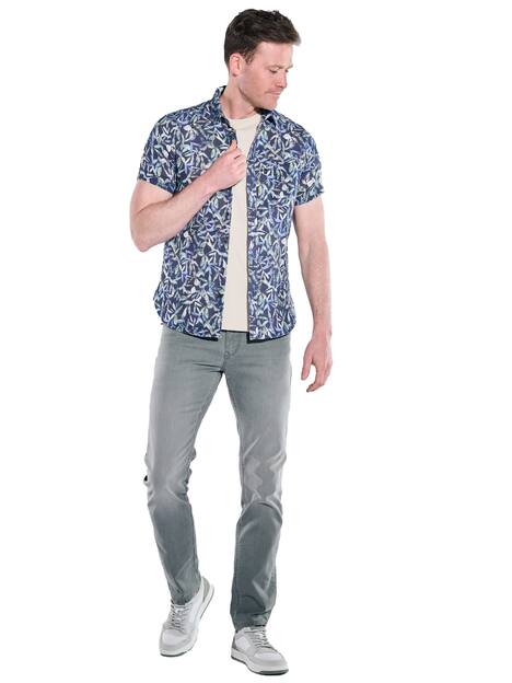engbers Herren Kurzarm-Hemd gemustert , Saphirblau