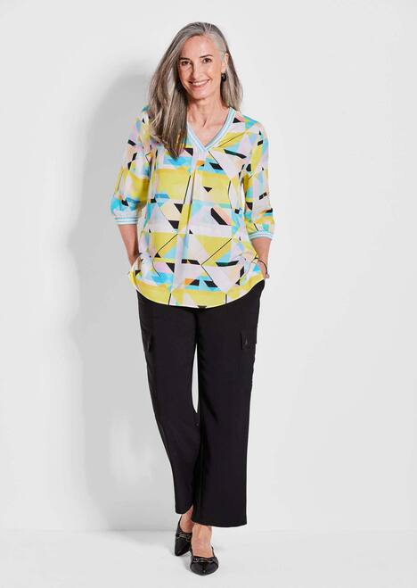 Viskose-Tunika mit 3/4-Arm und Druck