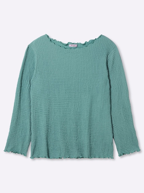Langarm-Shirt Langarmshirt aus stretchiger Smok-Qualität Langarm