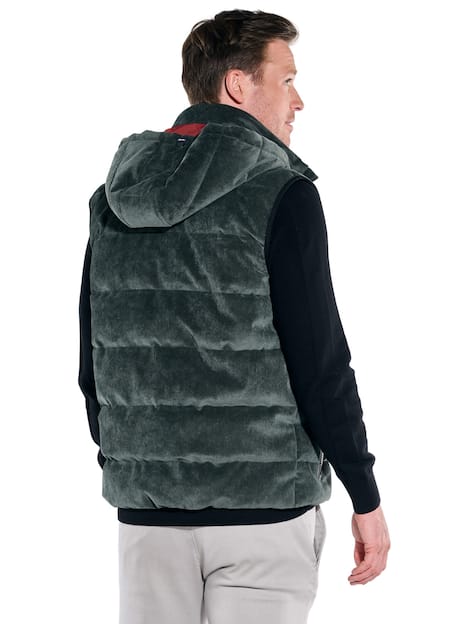 engbers Herren Cord-Weste mit Funktionsdetails , Dunkelgruen