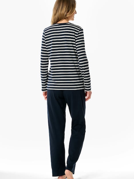 Schiesser Damen Pyjama Casual Essentials - nachtblau