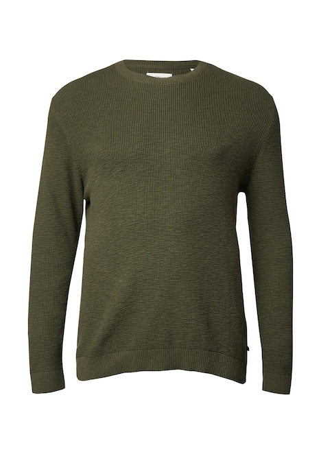 Strickpullover mit Crew Neck und Strukturmuster