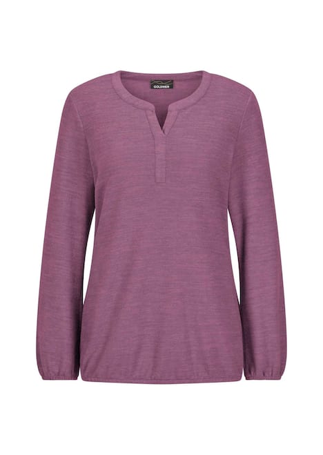 Elegante Bluse mit Zierblende, Rundhals