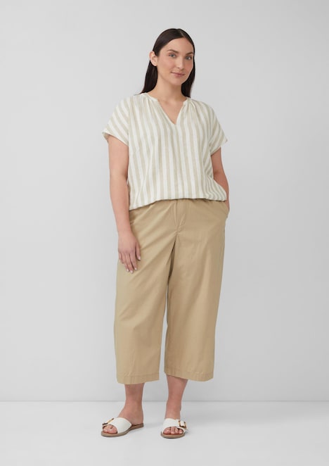 Ärmellose Bluse aus Leinenmix im Relaxed Fit