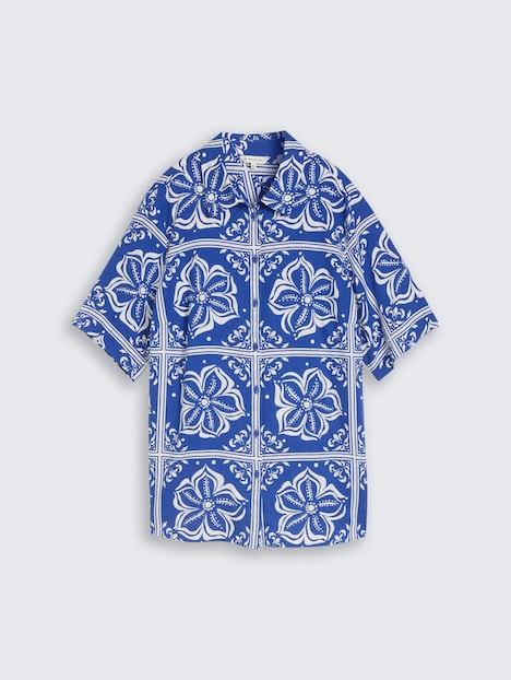 Loose Fit Bluse mit Leinenanteil