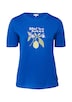 Baumwoll-T-Shirt mit Frontprint und Pailletten