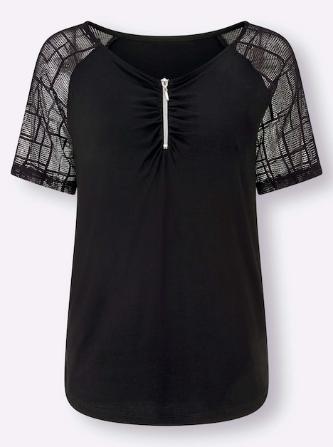 Shirt Kurzarm Uni Ohne Kragen