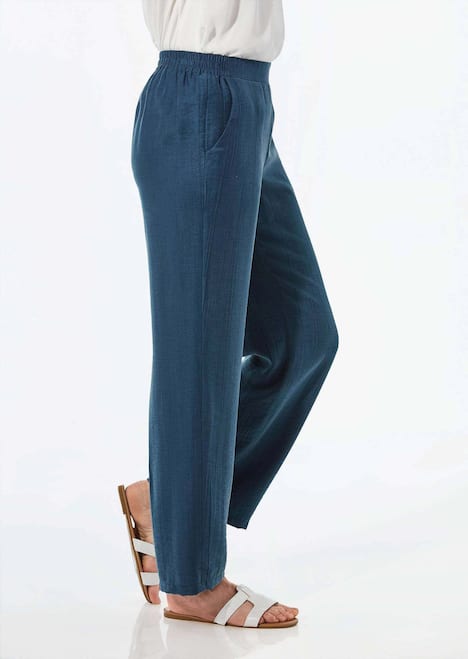 GOLDNER Broek VERA Wijde broek VERA met een lichte glans