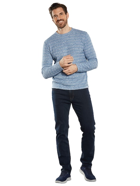 Herren Pullover gestreift , Hellblau