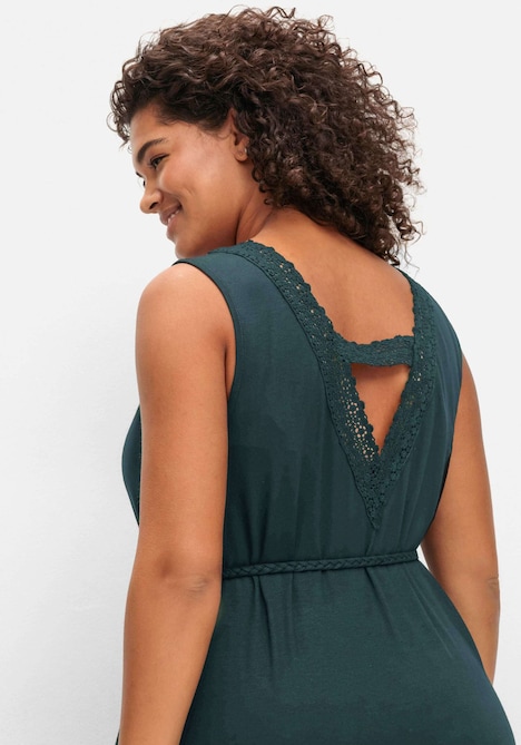 Maxikleid Ärmellos Uni Ohne Kragen