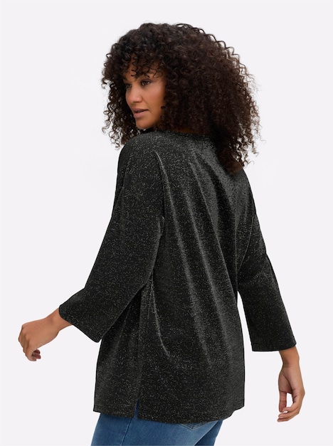 Sweatshirt 3/4-Arm Uni Ohne Kragen