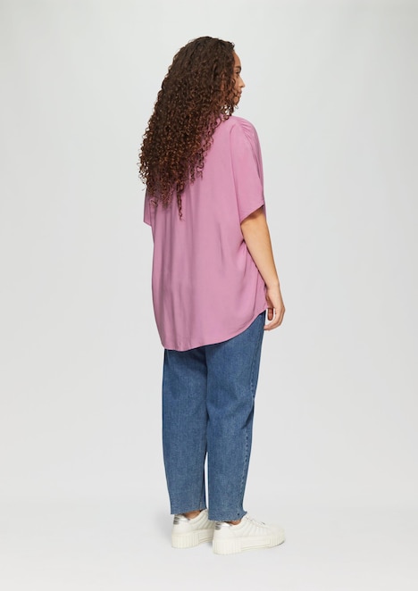 Loose-Fit-Bluse mit Stehkragen
