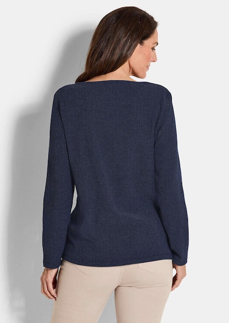 Langarm Melange Jersey-Oberteil