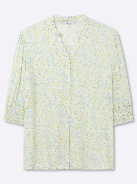 3/4-Arm-Bluse 3/4-Arm Stehkragen