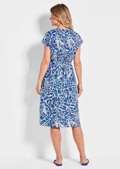 Leinenkleid Ethno, Halbarm