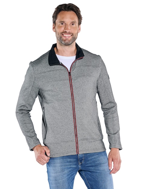 engbers Herren Sweatjacke mit Stehkragen , Grau