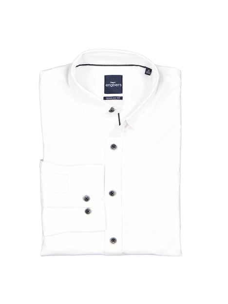 Herren Hemd uni , Reinweiss