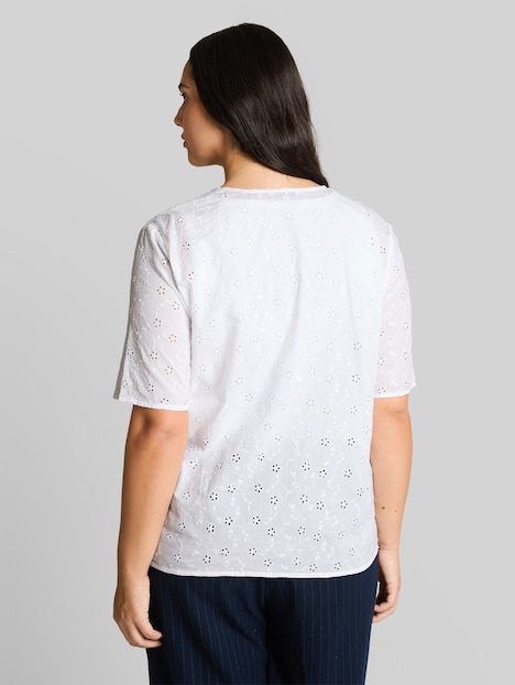 Bluse mit Lochstickerei