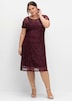 Spitzenkleid Kurzarm Uni