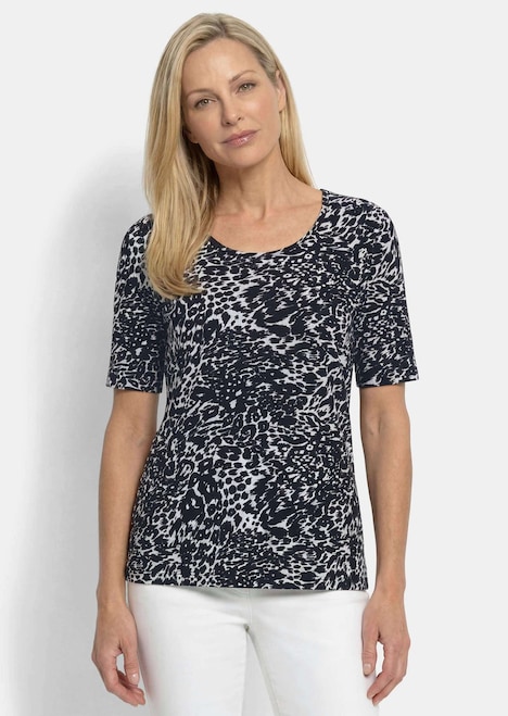 Viskoseshirt mit Leo Print