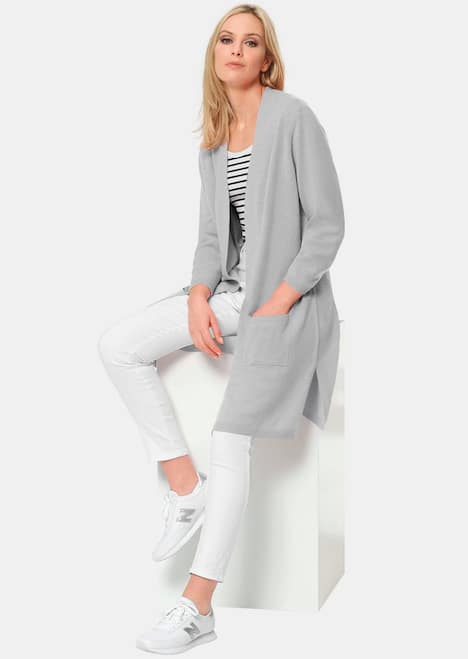 Modische Kaschmir-Longstrickjacke