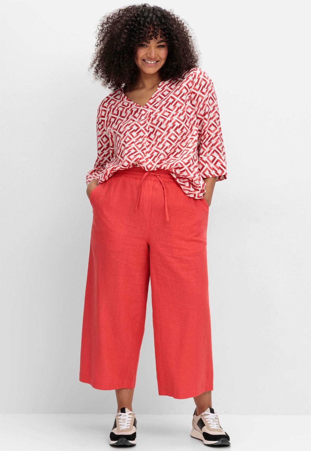 Tunika 3/4-Arm Sonstiges Muster Ohne Kragen