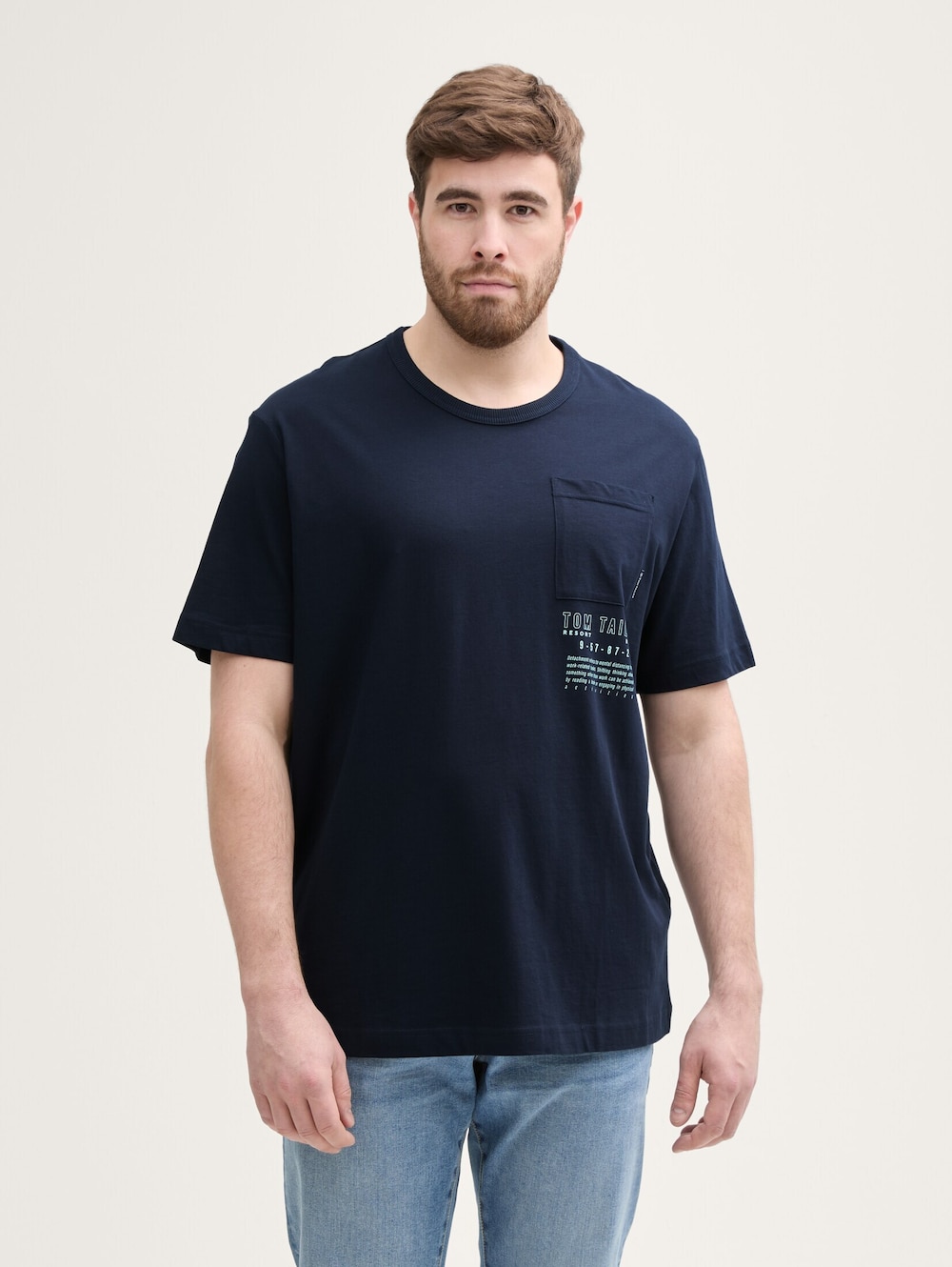Tom Tailor Men PLUS T-Shirt Plus Size - T-Shirt mit Brusttasche