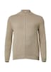 Baumwoll-Strickjacke mit Stehkragen und Logo-Patch