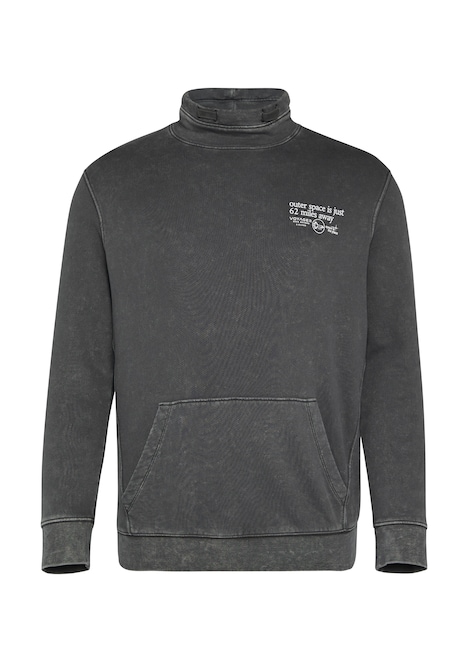 Strukturiertes Sweatshirt mit Stehkragen