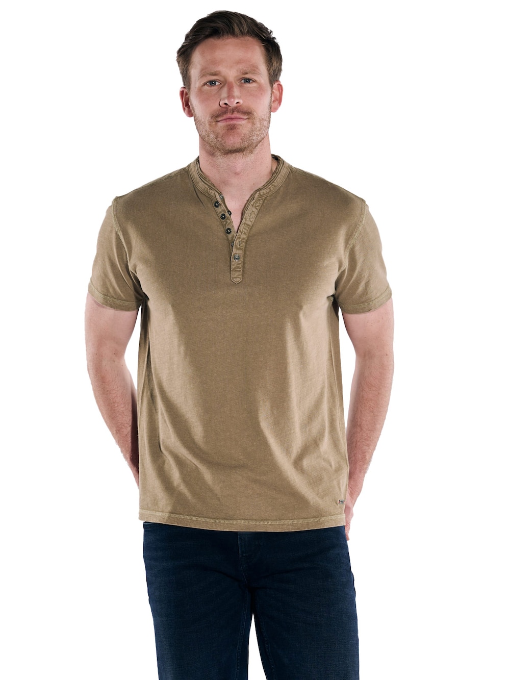 Henley-Shirt uni