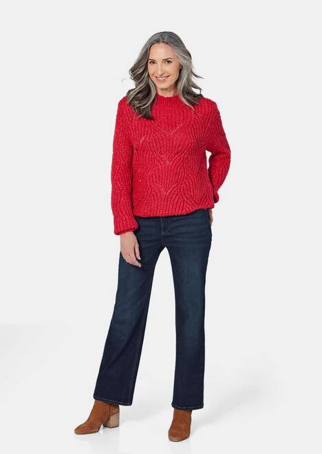 Strickpullover mit Ajourmuster