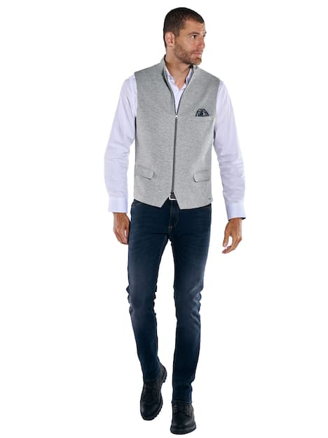 engbers Herren Sakko-Weste slim fit , Silbergrau