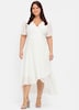 Chiffonkleid Kurzarm Uni Ohne Kragen
