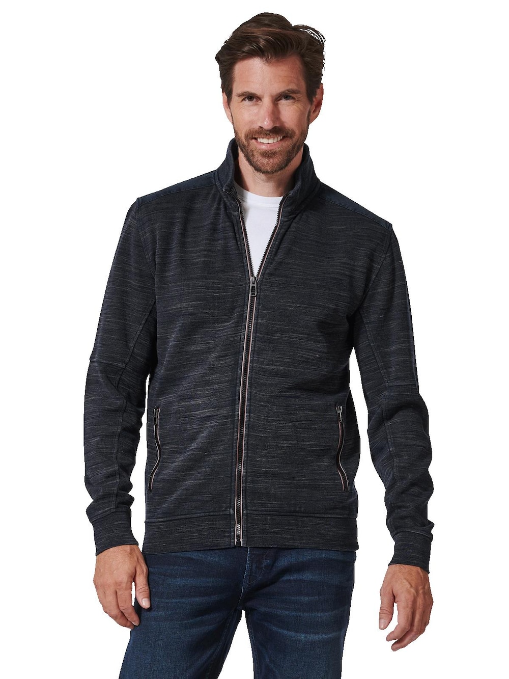 Sweatjacke gestreift