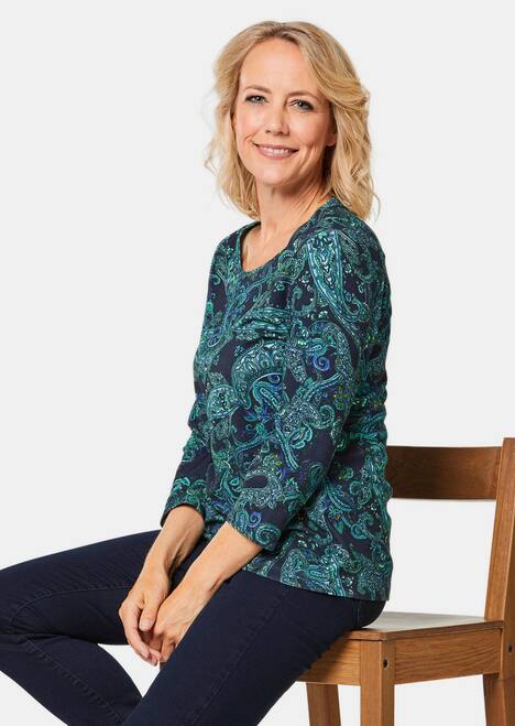 Modernes Jersey-Shirt, Paisley-Muster