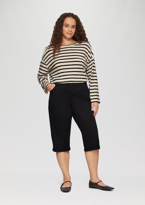 Elastische Capri-Hose aus Baumwoll-Satin
