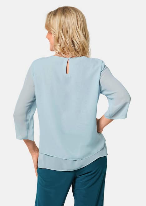 Luftige Chiffonbluse mit Pailletten