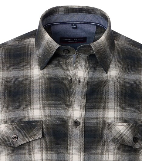 Flanellhemd kariert Casual Fit