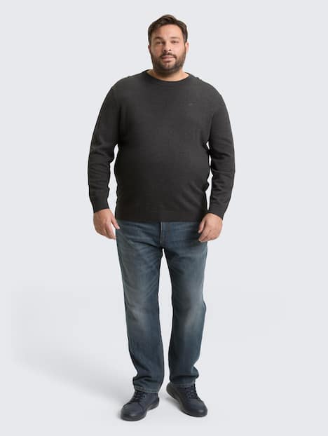 Strickpullover mit Logo Stickerei