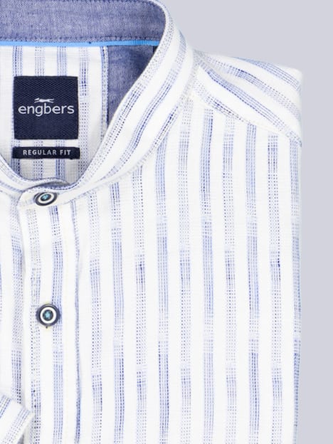engbers Herren Kurzarm-Hemd gestreift , Hellblau