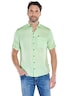 Herren Kurzarm-Hemd aus Leinen , Hellgruen