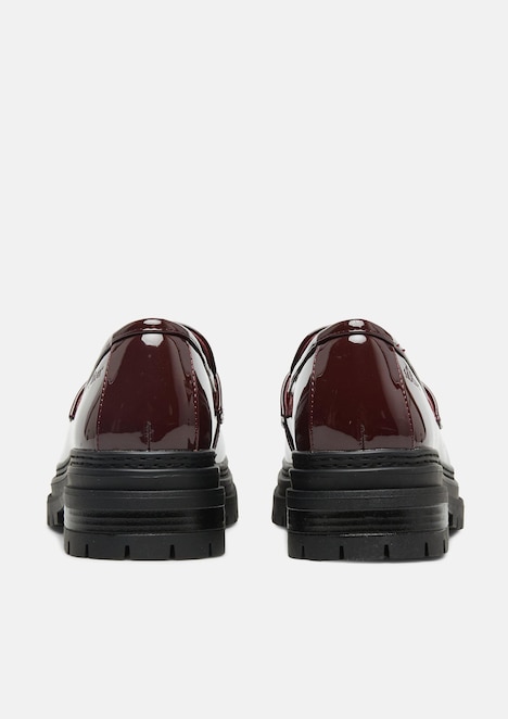 Loafer in Leder-Optik mit Lack-Finish