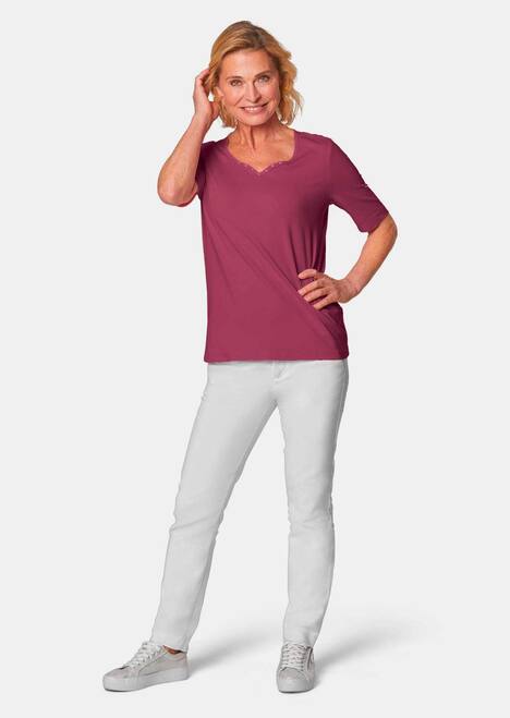 Halbarm Basic-Shirt aus Baumwolle