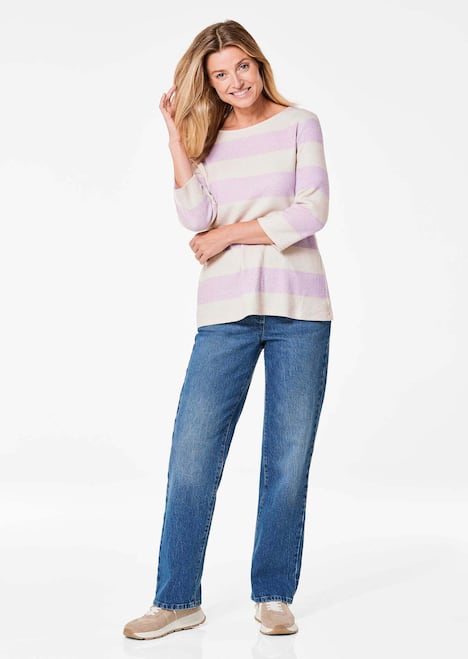 Ribshirt met blokstrepen